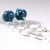 3 Ring Peacock Earrings - blue teal lampwork sterling silver circles