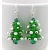 Handmade Christmas tree earrings with lampwork Swarovski crystals sterling