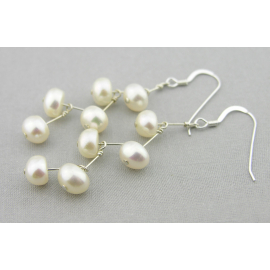 White Pearl Stairs Earrings White Pearl Stairs Earrings sterling silver gold fill kinetic