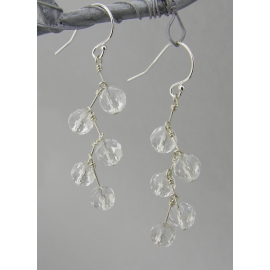 Crystal Stairs Earrings crystal quartz sparkle sterling silver kinetic