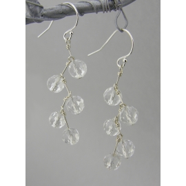 Crystal Stairs Earrings Crystal Stairs Earrings crystal quartz sparkle sterling silver kinetic