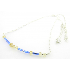 PEACE Morse Code Necklace Artisan made sterling silver PEACE morse code necklace with citrine