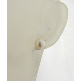 White Pearl Posts Earrings Handmade white A grade pearl sterling silver post earrings
