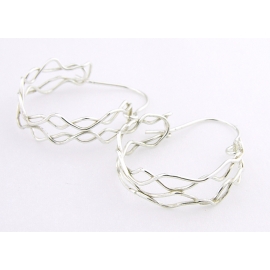 Mish Mesh Hoops Earrings Artisan made argentium sterling mesh hoop earrings
