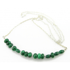 Sassy Morse Code Necklace Artisan made sterling silver SASSY morse code necklace with malachite
