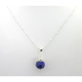 Artisan faceted blue lapis layer necklace sterling silver petals
