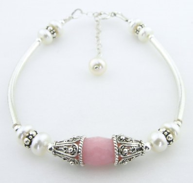 Pink Opal and Pearls 