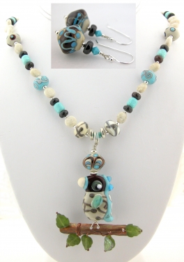 Southwest Parrot Necklace and Earrings