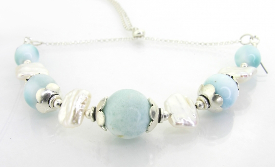 Larimar and Pearls Slider