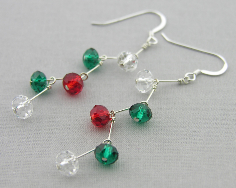Christmas Crystal Stairs Earrings Christmas Crystal Stairs Earrings