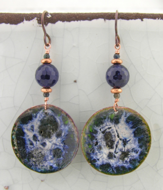 Blue Agate Enamels Earrings Blue Agate Enamels Earrings