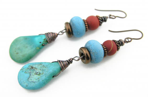 Beachy Turquoise Earrings Beachy Turquoise Earrings