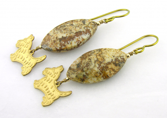 Picture Jasper and Pooch Earrings