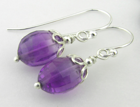 Purple and Petals Earrings