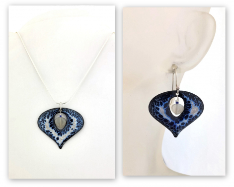 Electric Blue Necklace and Earrings Set