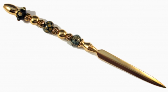 Raku on Blue Letter Opener Raku on Blue Letter Opener