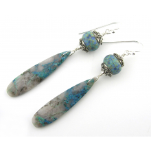 Chrysocolla and Glass Earrings chrysocollaandglassearrings.jpg