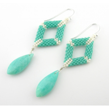 Turquoise Diamonds Earrings flata.jpg