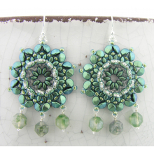 Teal Flowers Earrings hang.jpg