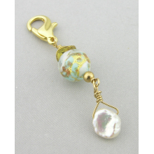 Turquoise and Gold Swirl Stitch Marker stitchmarker.jpg