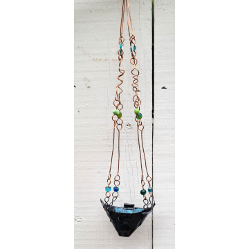 V shaped enamel air plant hangar and handmade chain V shaped enamel air plant hangar and handmade chain