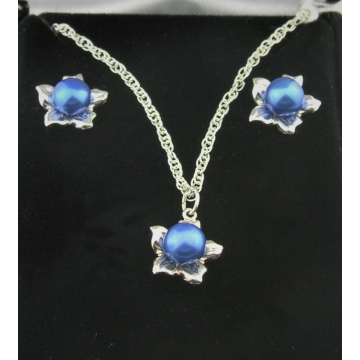 Blue Pearl Flowers Set