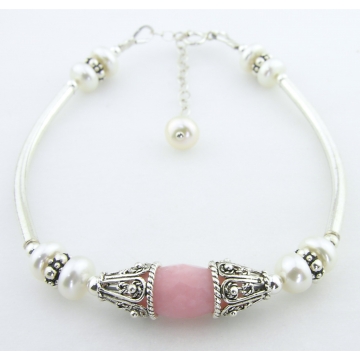 Pink Opal and Pearls 