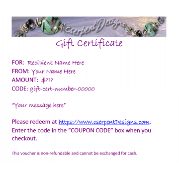 Gift Certificate Gift Certificate