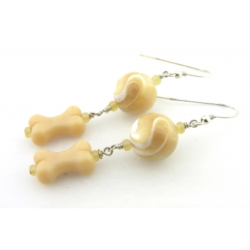 MOP and Bone Earrings - handmade beige mother of pearl sterling silver srajd cserpentDesigns