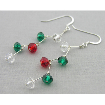 Christmas Crystal Stairs Earrings - SOLD