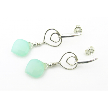 Aqua Lotus Earrings
