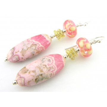 Pink and Sunshine Earrings