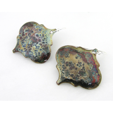 Antique Christmas Ornaments Earrings - handmade artisan organic Christmas raku copper srajd cserpentDesigns