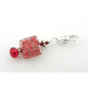 Red Square Venetian Stitch Marker