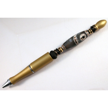 Gold and Black Agate Pen