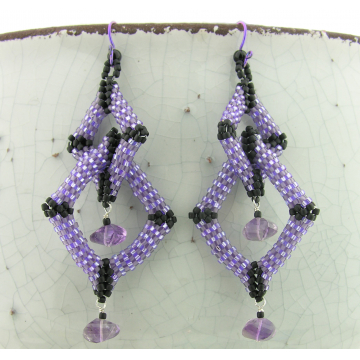 Purple Diamonds Earrings