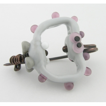 Chomper Pin/Fibula - handmade artisan organic alien creature monster copper lavendar white grey srajd cserpentDesigns Chomper Pin/Fibula - handmade artisan organic alien creature monster copper lavendar white grey srajd cserpentDesigns