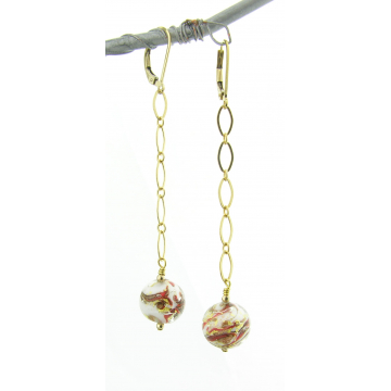 Red Venetian Swirl Earrings Red Venetian Swirl Earrings