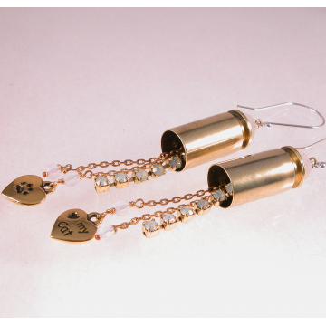 Love My Cat/Dog Brass Bullet Shell and Moonstone