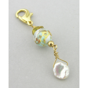 Turquoise and Gold Swirl Stitch Marker
