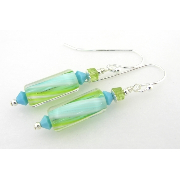 Turquoise and Peridot Furnace Glass